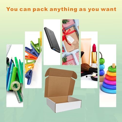 50 Pack 7x6x2'' Small Shipping Boxes, Corrugated Cardboard Mailers for Business, White (CM762) - Image 5