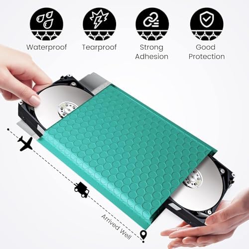 Fuxury Bubble Mailers 6x10" Teal Padded Envelopes 9600 Pack Bulk Pallet - Image 4