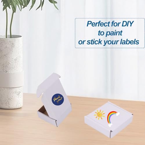 ROTCH 4x4x1'' 50 Pack Corrugated Mailers, Cardboard Boxes Perfect for Shipping Small, White - Image 4