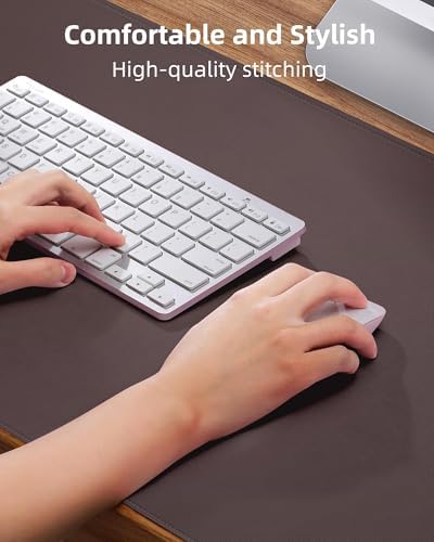 Large Desk Mat - 48" x 17"Leather Desk Pad Protector, Office Desk Mat, Non-Slip PU Leather Large Mouse Pad, Waterproof Desk Blotter Mat, Desk Cover for Office and Home (Coffee) - Image 3