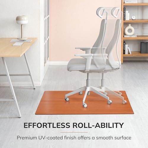 Anji Mountain 48" x 42" Bamboo Office Chair Mat for Carpet & Hardwood Floor - Image 5