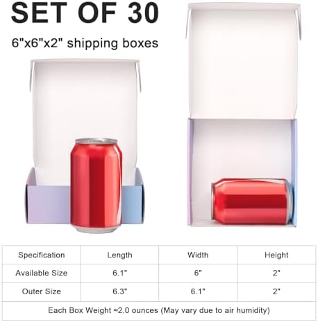 30 Pack 6"x6"x2" Boxes for Packaging Small Business, ‎Mailing Purple Small Shipping Boxes, Recyclable Corrugated Cardboard Mailer Gift Packing Box - Image 2