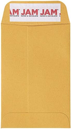 JAM PAPER #4 Coin Business Commercial Envelopes with Peel and Seal Closure - 3 x 4 1/2 - Brown Kraft Manila - Bulk 500/Carton - Image 2