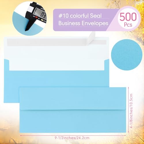 Jutom #10 Letter Size Kraft Envelopes, 10 Colors, 500 Pcs - Image 2