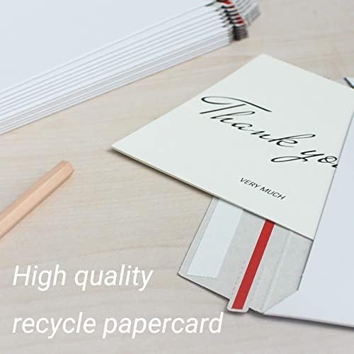 zmybcpack 100 Pack 7x9 inch Rigid Mailer Self Seal Photo Document Mailers, Stay Flat White Cardboard Shipping Envelopes White Photography Mailers for CD, Photos, Document - Image 5