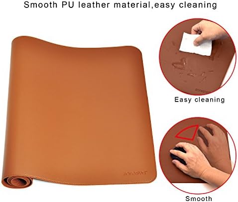 ZORESYN Large PU Leather Desk Pad, 35.4" x 15.8", Brown - Image 3