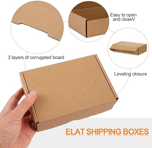 Qilery 100 Pcs 5.91 x 3.94 x 1.57" Shipping Boxes Corrugated Cardboard Box (Pack of 2) - Image 3