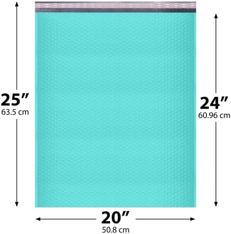 Teal Bubble Mailers 20x25, Self Seal Poly Padded Envelopes #10, 20 Pack - Image 2