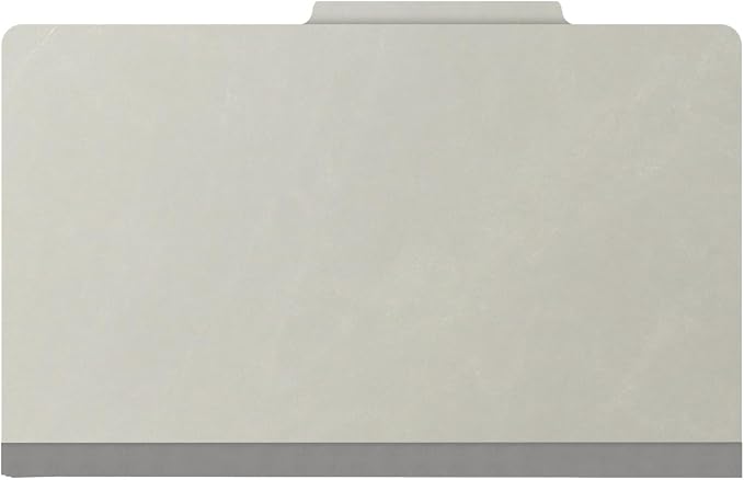 25 Pt. Pressboard Classification Folders, 2/5 Cut ROC Top Tab, Legal Size, 1 Divider, Light Gray (Box of 10) - Image 3