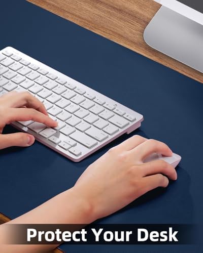 Non-Slip Desk mat,PULeather Desk Pad Protector, Office Desk Mat, Large Mouse Pad,Desk Blotter, Laptop Desk Pad, Waterproof Desk Writing Pad for Office and Home (Midnight Blue, 35.4" x 17") - Image 3