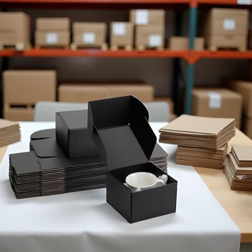 6x6x4 inch Black Shipping Boxes for Small Business- Set of 25 - Image 4