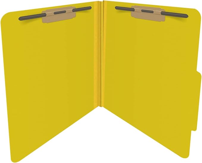 25 Pt. Pressboard Classification Folders, 2/5 Cut ROC Top Tab, Letter Size, No Dividers, Yellow (Box of 25) - Image 4