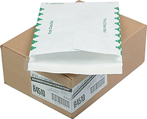 Quality Park Survivor R4510 Tyvek Expansion Mailer, First Class, Flap-Stik, 10 x 13 x 1 1/2, White (Case of 100) - Image 2