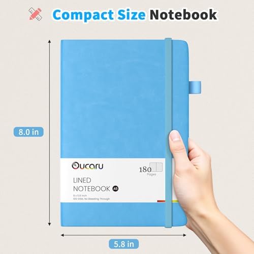 Oucaru 4 Pack A5 Lined Journal Notebook, 180 Pages 100 GSM Paper for Travel - Image 2
