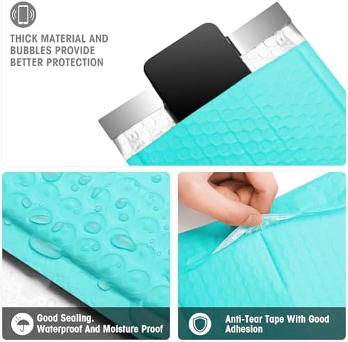 Metronic 3000 Pack Bubble Mailers 6x10 Inch Teal Bubble Mailer - Image 3