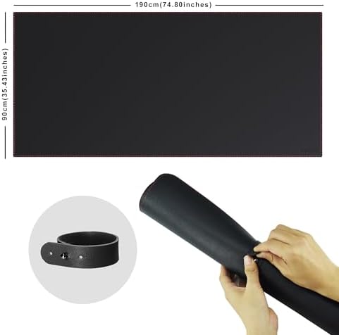 ZORESYN Extra Large Desk Mat 74.8"x35.4" Black - Image 2