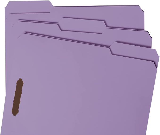 Smead Fastener File Folder, 2 Fasteners, Reinforced 1/3-Cut Tab, Letter Size, Lavender, 50 per Box (12440) (Pack of 5) - Image 2