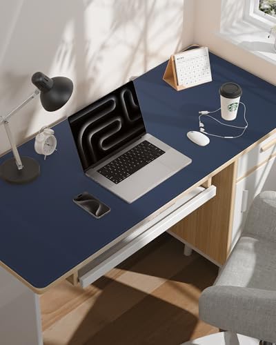 AFIING Large Desk Mat 55" x 24" - PU Leather Desk Pad Protector, Waterproof Non-Slip Extended Mouse Pad for Office Desk, Keyboard, Laptop and Home Workspace (Midnight Blue) - Image 6