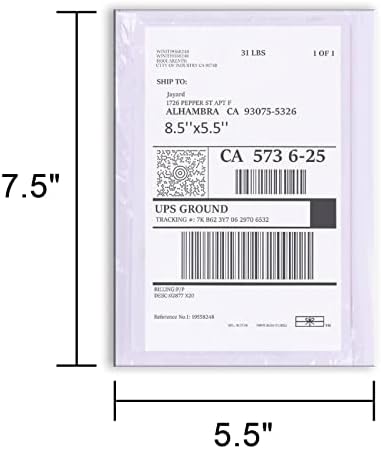 100 PCS shipping label sleeves, 7.5"x 5.5" Shipping Label Envelopes, Clear envelopes Adhesive Top Loading Packing List - Image 2