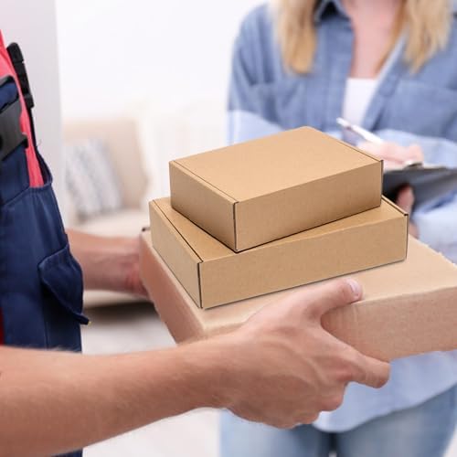 Wowxyz Shipping Boxes 12x9x2 Inches 25 Pack Corrugated Cardboard Brown Box - Image 6