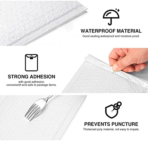 METRONIC Bubble Mailers 6x10" Padded Envelopes White 300 Pack Waterproof - Image 5