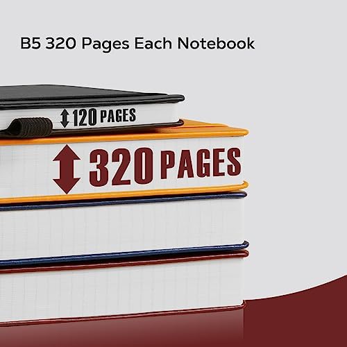 Thick Notebook Journals for Writing, Hardcover College Ruled Notebook Lined Journal for School Office Women and Men Work Organization, B5, 7.1'' X 10'', Burgundy, 320 Pages - Image 3