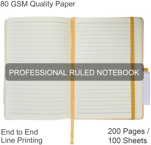 20 Pack Journals for Writing College Ruled Notebooks Journal in Bulk, Hardcover Notebooks (200Pages) for Note Talking, Lined Bullet Journals for Home School Office, 5.7"x8.4", Yellow - Image 4