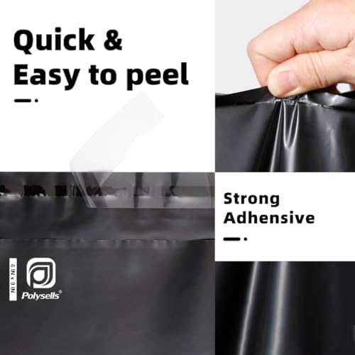 POLYSELLS 1000 pcs 6x9 Inches Black Poly Mailers Shipping Envelopes, Strong Adhesive Sealing, Waterproof, and Tear-resistant Postal Mailing Bags for Clothing, Books, and Accessories - Image 3