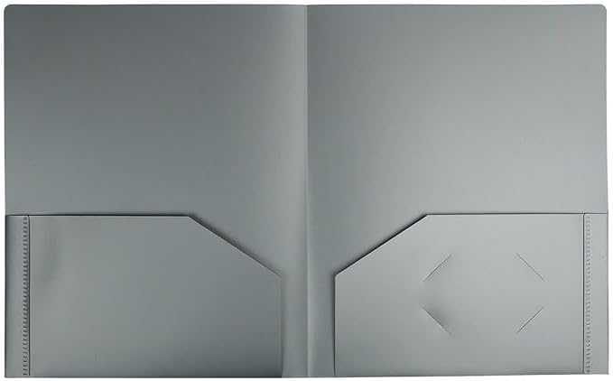 JAM PAPER Heavy Duty Plastic 2 Pocket Extra Tough School Folders - Silver - 24/Pack - Image 2