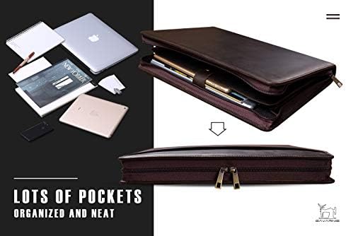 Personalized Leather Portfolio Padfolio for Men, Engraved Gifts for Father's Day for Husband from Wife, Customized Leather Gifts Present for Son/Dad, for Birthday, Dark Brown - Image 6