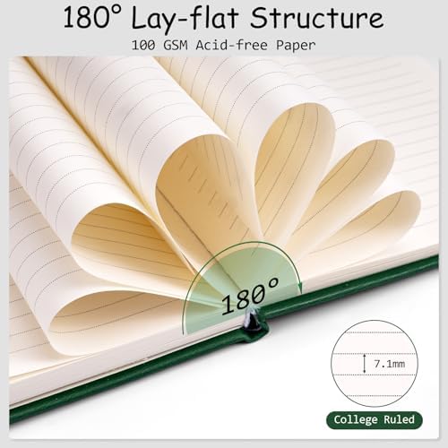 Dynta 20 Pack Hardcover Leather Journal, A5 College Ruled Notebooks - Image 3