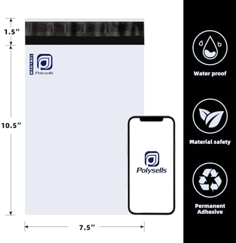 POLYSELLS Poly Mailers Shipping Envelopes, Strong Adhesive Sealing, Waterproof, and Tear-resistant Postal Mailing Bags for Clothing, Books, and Accessories (White, 7.5x10.5 Inch, 1000 pcs) - Image 2