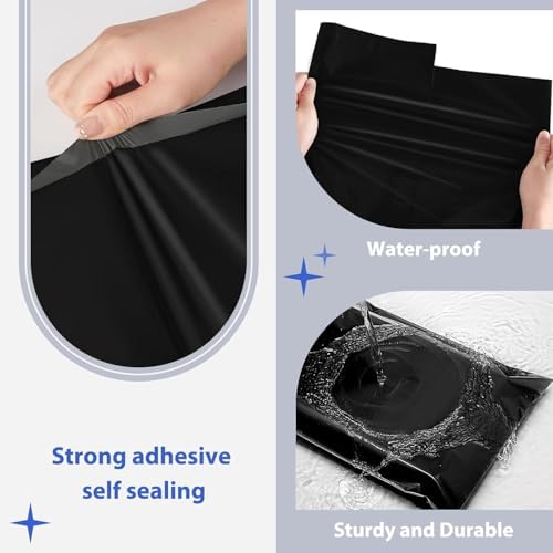 Fuxury 17.7x22" Large Poly Mailers 500Pcs, Shipping Bags for Clothes,Black - Image 4