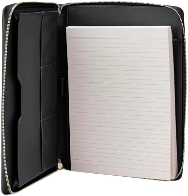 Gallaway Leather Genuine Leather Zippered Portfolio Organizer, Black - Image 6