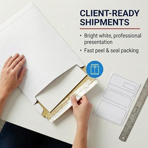 BOX USA Rigid Mailers 9" x 12" (100-Pack) - Cardboard Mailer Envelopes for Photos, Documents, Prints - Stay Flat - Image 4