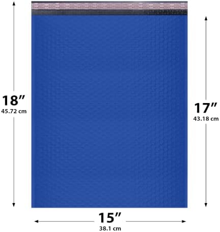 Royal Blue Bubble Mailers 15x18, Poly Padded Envelopes #8, 50 Pack - Image 2