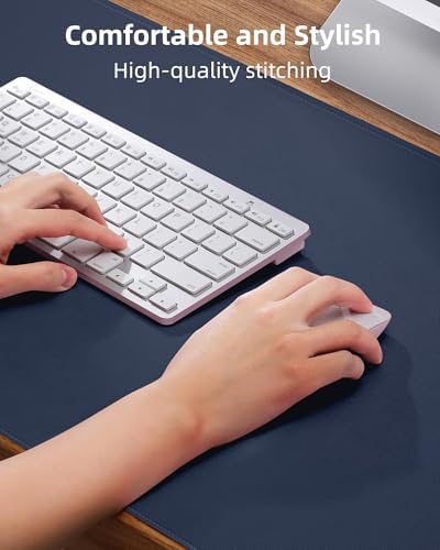 AFIING Large Desk Mat 55" x 24" - PU Leather Desk Pad Protector, Waterproof Non-Slip Extended Mouse Pad for Office Desk, Keyboard, Laptop and Home Workspace (Midnight Blue) - Image 3