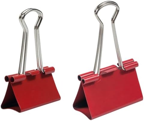 JAM PAPER Colorful Binder Clips Assortment - Medium & Large Size - Red Binderclips - 27 Clips/Pack - Image 2