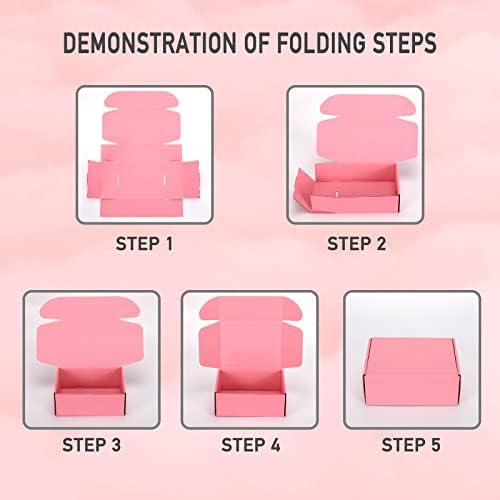 7x5x2 inch Pink Shipping Boxes for Small Business- Set of 25 - Image 3