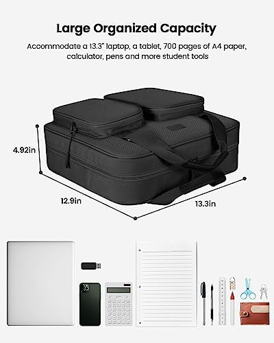 Zipper Binder 3 Inch 3 Ring with Shoulder Strap Multi-Pocket,Tough - Image 5