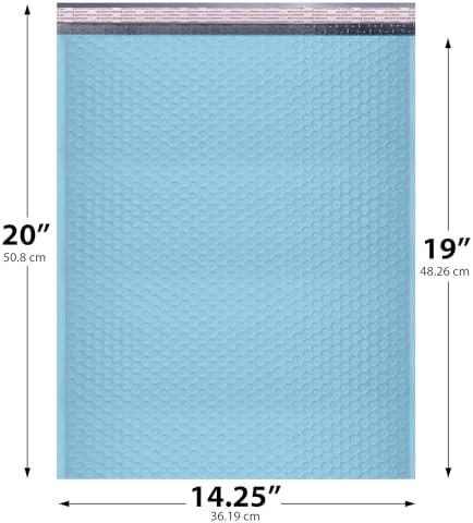 Light Blue Bubble Mailers 14.25x20 Poly Padded Envelopes #7 100 Pack - Image 2