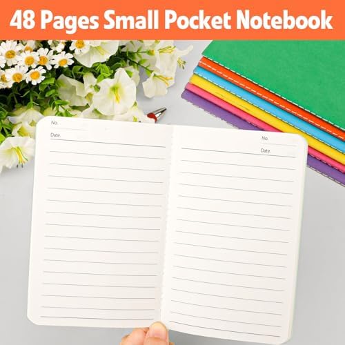 YesBes 100 Pack Small Mini Notebook Bulk, 3.5x5.5 Lined Pocket Notebook with Colored Cover, 10 Colors 24 Sheets (48 Pages) Small Journals for Traveler, Students, School Supplies - Image 4