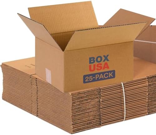 BOX USA Shipping Boxes 12"L x 10"W x 6"H, 25-Pack Small Corrugated Cardboard Box for Shipping, Packaging, Moving, Storage Box for Home or Business, Strong Wholesale Bulk Boxes by BOXUSA