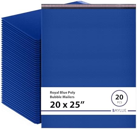Royal Blue Bubble Mailers 20x25, Poly Padded Envelopes #10, 20 Pack by BAYLUE