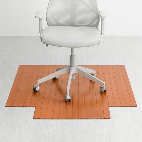 Anji Mountain 52" x 44" Bamboo Office Chair Mat for Carpet & Hardwood Floor by AnjiMountain