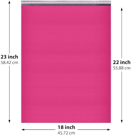 Hot Pink Bubble Mailers 18x23, Poly Padded Envelopes #9, 50 Pack - Image 2