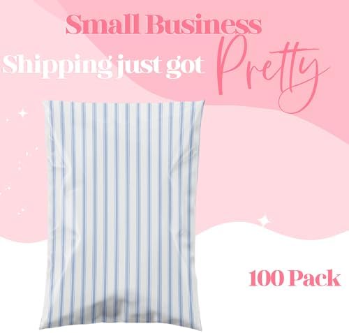 Pretty Package Store Poly Mailers 6x9, Blue Stripe, 100 Pack - Image 3