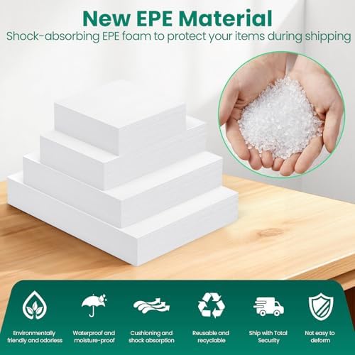 560Pcs Dish Packing Supplies for Moving, 280Thickened High-Density Foam Wrap Pouches & Sheets for Plates and Fragile Shipping Storage, 4 Sizes (16x12",12x12",12x7.8",7.8x7.8")with 280 Fragile Stickers - Image 5