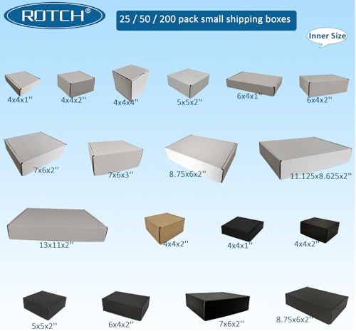 ROTCH 6x4x1'' Small Shipping Boxes, 25 Pack, Cardboard Corrugated Mailers, White (M641-25-W) - Image 6