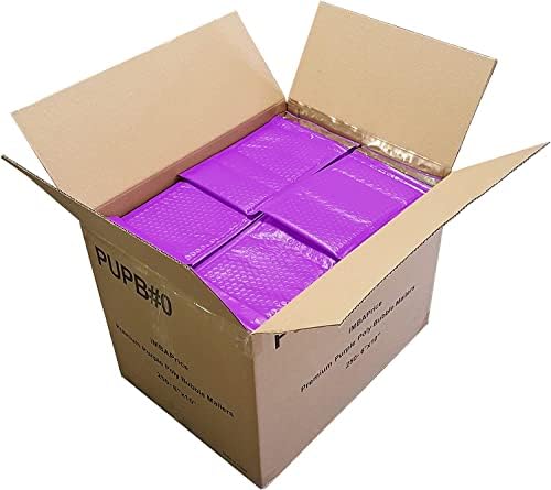 iMBAPrice 250-Pack #0 (6" x 10") Premium Mat Purple Color Self Seal Poly Bubble Mailers Padded Shipping Envelopes (Total 250 Bags) - Image 3